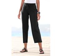 7/8-Strandhose BEACHTIME, Damen, Gr. 32/34, N-Gr, schwarz, Jersey, Obermaterial: 95% Baumwolle, 5% Elasthan, figurumspielend 7/8-Länge, Hosen 7/8-Strandhose, aus weichem Jersey, Wide-Leg, Jogginghose,