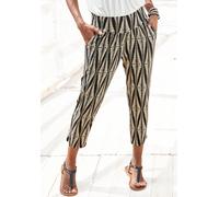 LASCANA 7/8-Hose Damen schwarz-sand-bedruckt Gr.46