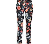 7/8-Hose BONPRIX, Damen, Gr. 42, N-Gr, schwarz geblümt, Obermaterial: 97% Baumwolle, 3% Elasthan, regular fit, Hosen 7/8-Hose, aus Baumwolle mit Elasthan, Regular Fit, femininer Stil (16147706-42)