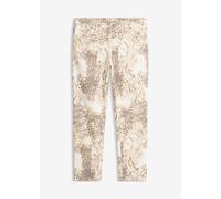 7/8-Hose BONPRIX, Damen, Gr. 36, N-Gr, beige leo bedruckt, Obermaterial: 97% Baumwolle, 3% Elasthan, slim fit, Hosen 7/8-Hose, Slim Fit Passform, 7/8-Länge, Five-Pocket-Design, mit Gürtelschlaufen (46