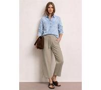 Stoffhose STREET ONE, Damen, Gr. 44, Länge 26, beige (buff grau), Web, 100% Baumwolle, unifarben, loose fit 7/8-Länge, Hosen Stoffhose, in 7/8-Länge (89848368-44) buff grau