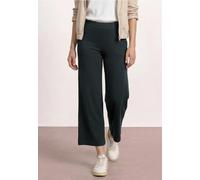 Jerseyhose STREET ONE, Damen, Gr. 34, Länge 26, schwarz (pine grove grün), Jersey, 95% Viskose, 5% Elasthan, unifarben, loose fit knöchelfrei, Hosen Jerseyhose, High Waist (31013608-34) pine grove grü