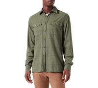 7 For All Mankind Men's Overshirt Cotton Wool Flanel Check Shirt, Green, S