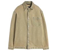 7 For All Mankind Men's Overshirt Sunfaded Army Shirt, Green, L