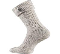 7 Monate Anti-Loch-Garantie 2 Paar Unisex Trachtensocken mit abnehmbaren Edelweiß Pin (Natur Melange, 43-46)
