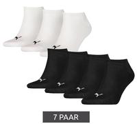 PUMA KIDS INVISIBLE Unisex Socken Sneaker für Mädchen und Jungen 7 Paar, Farbe:White/Black, Socken & Strümpfe:27-30