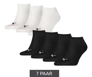 7 Paar PUMA Kinder Baumwoll-Socken schlichte Sneaker-Socken Kurz-Socken Strümpfe 70122094 001 Schwarz/Weiß 27-30
