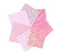 7 Stück Baumwollstoff Stoffpaket 50 x 50 cm, Patchwork Stoffe, Stoffreste - DIY Stoff für Basteln, Quilten, Deko & Puppenkleidung Reiner Baumwolle, Modischen Mustern (Rosa)