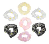 7 Stück Haargummi mit Blumenmuster aus Chiffon für Mädchen