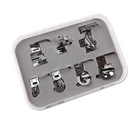 7-Teil. Nähfuß Set Einfass- u. Säumerkit nieder zum Anschrauben für Brother, Janome, Elna, Juki, Singer, Privileg