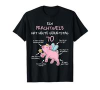 70. Geburtstag Ein Prachtweib Schwein Lustiger Spruch Frauen T-Shirt