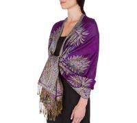 70" x 28" Big Paisley Jacquard doppelschichter Viskose Pashmina Schal/Stola - Violett