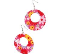 70's Hippie Ohrringe pink-bunt