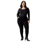 Skinny-fit-Jeans LEVI'S PLUS "721 PL HI RISE SKINNY", Damen, Gr. 22 (54), Länge 28, schwarz (midnight gaze), Denim/Jeans, Obermaterial: 73% Baumwolle, 26% Polyester, 1% Elasthan, eng knöchellang, Jean