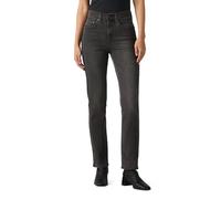 Straight-Jeans LEVI'S "724 HIGH RISE STRAIGHT", Damen, Gr. 29, Länge 34, beneath the shadows, Denim/Jeans, Obermaterial: 81% Baumwolle, 18% Polyester, 1% Elasthan, straight fit lang, Jeans Straight-Je