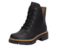 Rieker 72617-00 Damen Schnürboot Synthetik schwarz/Leo schwarz/Leo