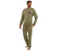 7538 Sesto Senso Herren-Langarmpyjama - Khaki - Größe XXL
