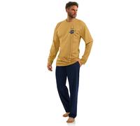 7542 Sesto Senso Herren-Langarmpyjama - Senf - Größe XL