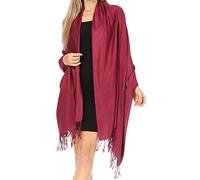 78" x 28" Eco-Friendly Bamboo Rayon Soft Solid Pashmina Schal/Stola - Burgandy