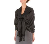 78" x 28" Eco-Friendly Bamboo Rayon Soft Solid Pashmina Schal/Stola - Schwarz