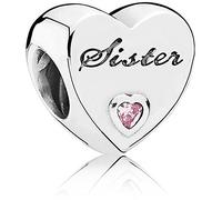 791946PCZ Pandora Charm "Sister-Herz" Silber, rosa
