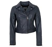 7eleven - Damen Lederjacke Bikerjacke Lammnappa navy : 46