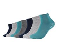 7er Pack camano Soft Bio-Baumwoll Quarter Socken 6651 - bristol blue mix 35-38