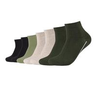 7er Pack camano Soft Bio-Baumwoll Quarter Socken 7900 - dark olive melange 35-38