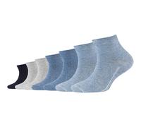 7er Pack camano Soft Bio-Baumwoll Quarter Socken Kinder 0024 - jeans mix 35-38