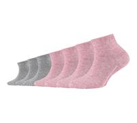 7er Pack camano Soft Bio-Baumwoll Quarter Socken Kinder 4300 - chalk pink melange 27-30