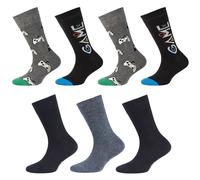 7er Pack camano Soft Originals Bio-Baumwolle Crew Socken Kinder 9700 - dark grey melange 27-30