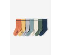 7er-Pack Kinder Socken, zweifarbig BASIC grün Gr. 23/26 von vertbaudet
