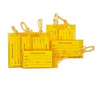 7er-Pack Kofferanhänger | Flexibler Gepäckanhänger für Koffer, Taschen und Gepäck | Adressanhänger | Namensschilder aus PVC | Luggage Tags | Orange