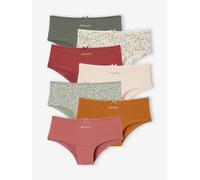 7er-Pack Mädchen Shortys ADORABLE, Bio-Baumwolle rosa Gr. 116 von Vertbaudet