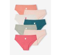 7er-Pack Slips mit Herzmotiv, Bio-Baumwolle Mädchen BASIC fuchsia Gr. 116 von vertbaudet