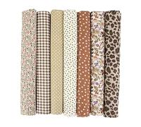 7er Set Baumwollstoff Paket,25x25cm Stoffreste zum Nähen Weihnachtsstoffe Restposten Stoffe zum Nähen Kinder Meterware,Stücke Paket zum Quilten, DIY Basteln Handwerken, Puppenkleidung(Khaki)