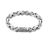 7mm Königsarmband 925 Sterling Silber Byzantinische Kette Armband Gliederkette mit Drachen Druckknopf Verschluss für Herren 18cm