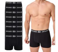 DOCKS Herren Baumwolle Boxershorts 8/16er Pack - Schwarz, Komfort-Schnitt, Atmungsaktiv, mit Elasthan (DE/NL/SE/PL, Alphanumerisch, M, Regular, Regular, 16, Schwarz)