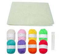 (8 colors of rainbow)Needlework Linen Fabric and Embroidery Thread Needle Set for Embroidery Stitching Needlework Project Clothing Making