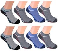8-er Pack Blau & Grau 43/46 baumwollsocken günstige billige billig sneaker socken großpackungsocken herren set sneaker baumwolle sneaker 43 socken herren nikesocken grau herren 43-46 sneaker schwarz