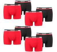 8 er Pack Levis Boxer Brief Boxershorts Men Herren Unterhose Pant Unterwäsche, Farbe:786 - Red/Black, Bekleidungsgröße:XXL