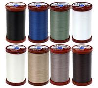 8-Farben-Bundel mit extra starkem Polstergarn von Coats & Clark je 137 m (Schwarz, Weiss, Chona-Braun, Treibholzgrun, Leinen, Hanf, Natur und So