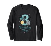 8. Geburtstag Junge Bauernhof Traktor Design Langarmshirt