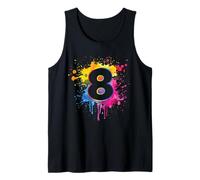 8. Geburtstag Splash Color 8 Jahre Jungs Mädchen Bunt Tank Top