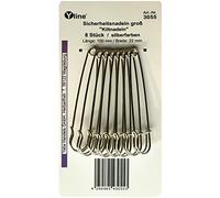 8 Kiltnadeln 100 mm, silberfarben, Maxi Sicherheitsnadeln groß, Kilt Nadel Nadeln, 3055