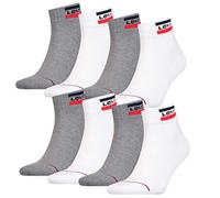 8 Paar Levis 144NDL Mid Cut SPRTWR L Unisex Socken Strümpfe 902011001, Farbe:062 - white/grey, Socken & Strümpfe:35-38