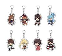 8 Pcs Explosion for This Wonderful World Schlüsselanhänger Anime KonoSubas Figur Cosplay Zubehör KonoSubas Acryl Anhänger Set