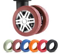 8 PCS Upgrade Silikon Gepäckradabdeckungen, Luggage Wheel Covers, Verhindern Sie Geräusche und Verschleißfestigkeit, kofferschutzhülle für 2-2,4 "Spinnerrad (Braun)