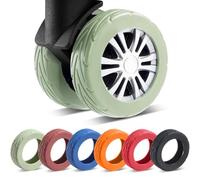 8 PCS Upgrade Silikon Gepäckradabdeckungen, Luggage Wheel Covers, Verhindern Sie Geräusche und Verschleißfestigkeit, kofferschutzhülle für 2-2,4 "Spinnerrad (Grün)