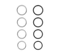 8 Pieces 316L Stainless Steel Piercing, Nose Rings Hoop Ears, Universal Body Piercing Jewellery for Daith, Tragus, Conch, Rook, Helix, Ear, Nose and Lip Rings, 6 mm, 8 mm, 10 mm, 12 mm, Black Silver